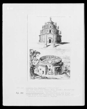 Rom, Mausoleum des Augustus, Fantasierekonstruktion und Zustand des 17. Jahrhunderts