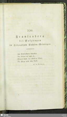 220. Frankenberg bei Salzungen im Herzogthum Sachsen-Meiningen