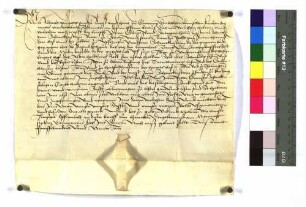 Lehenbrief des Propsts Albrecht II. von Ellwangen für Kaspar Schenk vom Schenkenstein und seine Brüder über die Güter zu Aufhausen unterm Schenkenstein samt der Mühle, zu Unter- und Oberriffingen, zu Härtsfeldhausen, die Ödung Buch bei Dehlingen und den Zehnten der Messe zu Schenkenstein in Killingen