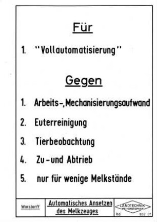 Automatisches Ansetzen des Melkzeuges