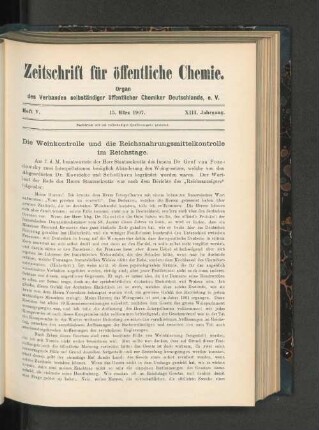 Heft V. 15. März 1907.
