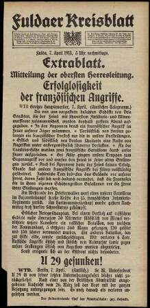 Ausgabe vom Mittwoch, den 07. April 1915.