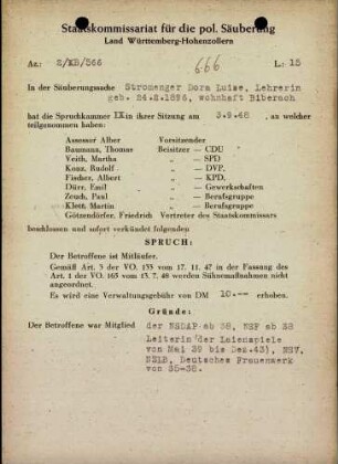 Stromenger, Dora Luise