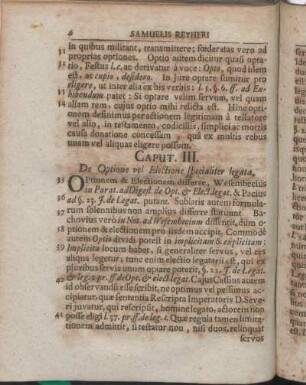 Caput. III. De Optione vel Electione specialiter legata.