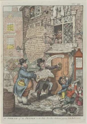 "the FRIEND of the PEOPLE." & his Petty-New-Tax-Gatherer, paying, John Bull a visit.