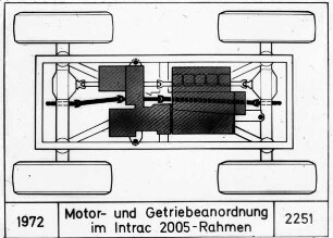 Motor- und Getriebeanordnung im Intrac 2005 - Rahmen