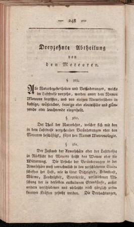 Dreyzehnte Abtheilung von den Meteoren.