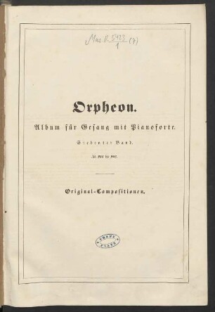 Siebenter Band: Orpheon
