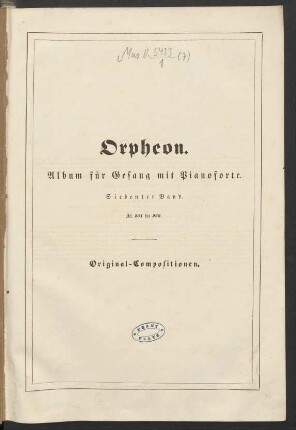 Siebenter Band: Orpheon