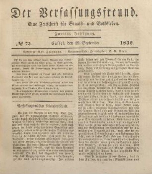 № 75. Cassel, den 19. September 1832.
