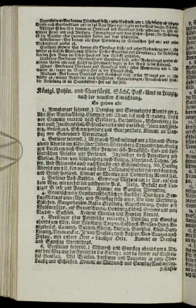 Königl. Pohln. und Churfürstl. Sächs. Post-Amt in Leipzig, nach der neuesten Einrichtung