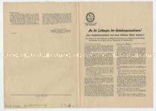 Sonderdruck für Propagandisten der SED