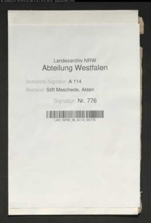 Schultenhof vor Meschede: Gewinnbrief des Propstes für Jost Schulte