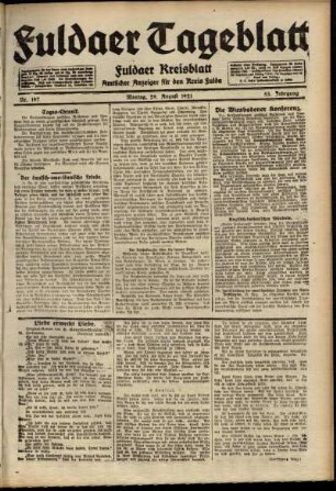 Ausgabe vom Montag, den 29. August 1921.