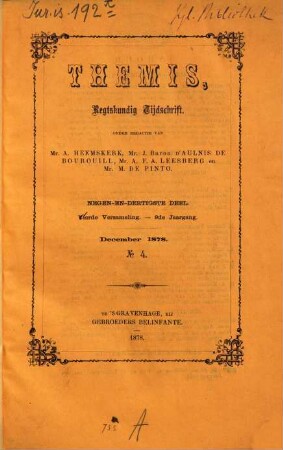 Themis. 39. 1878, Nr. 4 = Verzameling 3, Jg. 9