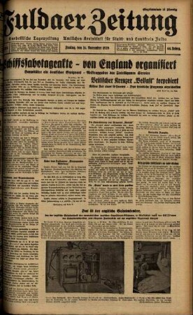 Ausgabe vom Freitag, den 24. November 1939.