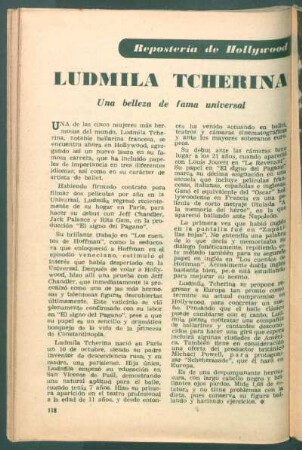 Ludmila Tcherina - una belleza de fama universal : Repostería de Hollywood
