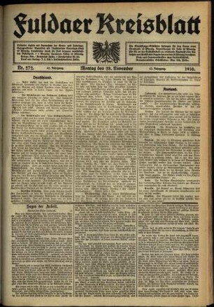 Ausgabe vom Montag, den 28. November 1910.