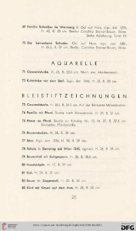 Bleistiftzeichnungen (Nr. 73-114)