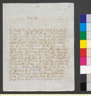 Brief von Goethe, Katharina Elisabeth an Goethe, Johann Wolfgang von