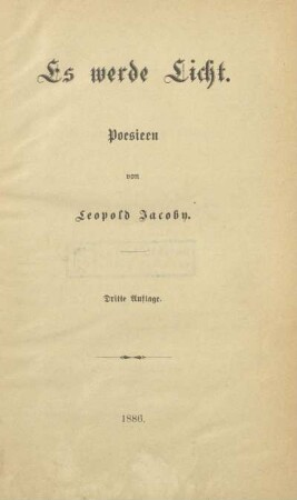 Es werde Licht : Poesieen