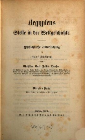 Aegyptens Stelle in der Weltgeschichte : geschichtliche Untersuchung in fünf Büchern, 4