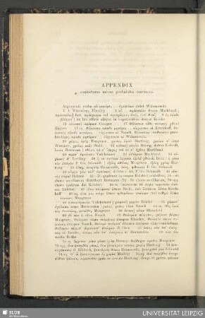 Appendix : coniecturas minus probabiles continens