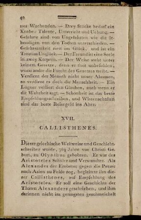 XVII. Callisthenes. - XXI. Crates.