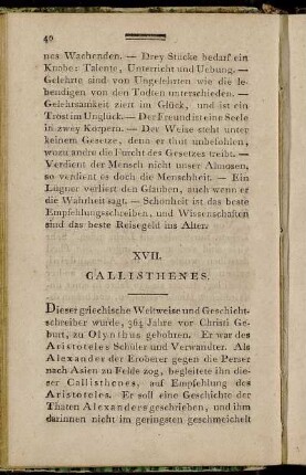 XVII. Callisthenes. - XXI. Crates.