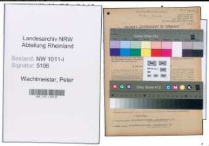 Entnazifizierung Peter Wachtmeister , geb. 29.03.1907 (Frisoer)