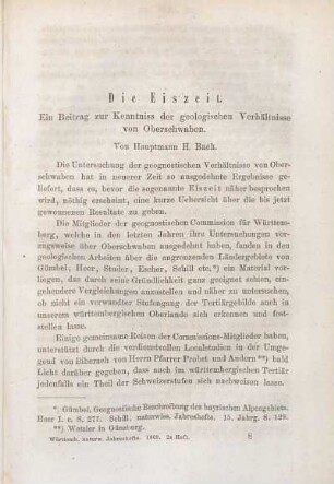 Beitrag zur Kenntnis der geologischen Verhältnisse der Eiszeit