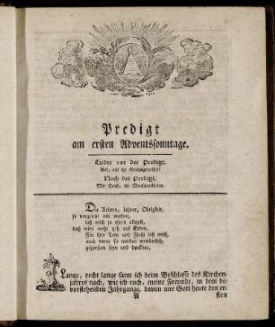 Predigt am ersten Adventssonntage. - Predigt am vierten Adventssonntage.