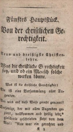 Fünftes Hauptstück. Von der christlichen Gerechtigkeit.