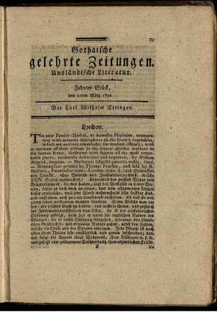 Zehntes Stück, den 10ten März 1792.