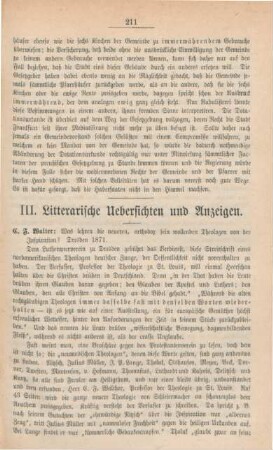 211-213 Litterarische Uebersichten und Anzeigen