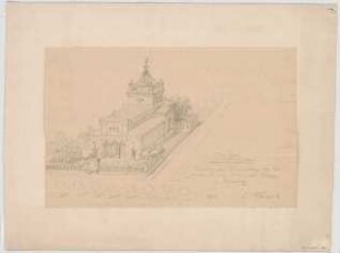Thiersch, August ; München - Schwabing; Kath. Pfarrkirche St. Ursula - Vogelperspektive