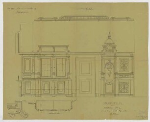 Thiersch, Friedrich von; München; Justizpalast - Wandvertäfelung im Arbeitszimmer (Ansicht)