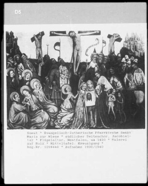 Mittelbild des Jakobialtars: Kreuzigung Christi