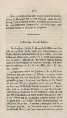 231-233 Höchstwichtige Archival-Urkunde