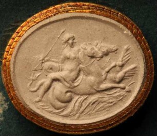 Amphitrite sitzt auf zwei Meepferden (Daktyliothek, Supplement)
