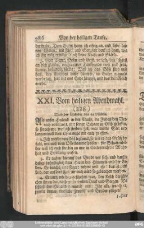 XXI. Vom heiligen Abendmahl.