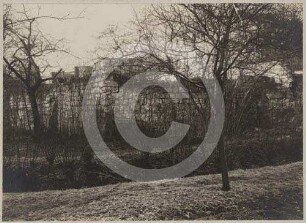 Wallgraben und abgebrochene Böschungsmauer in Löwenberg