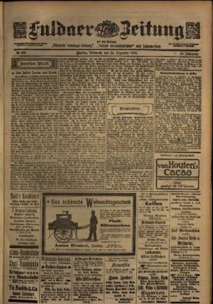 Zweite Ausgabe vom Mittwoch, den 24. Dezember 1902.
