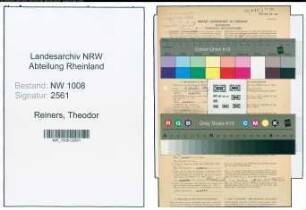 Entnazifizierung Theodor Reiners , geb. 04.11.1898 (Oelkocher)