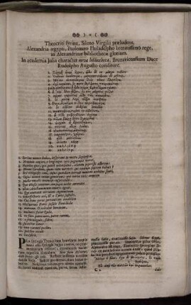 Theocriti syrinx, Sileno Virgilii præludens, Alexandria ægypti ...