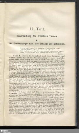 II. Teil. Beschreibung der einzelnen Touren
