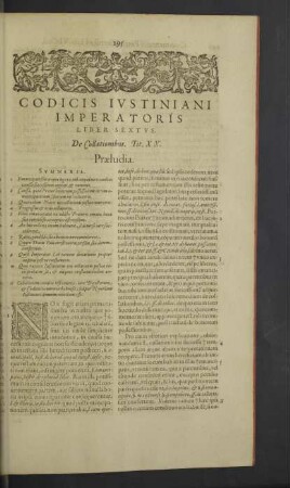 Codicis Iustiniani imperatoris liber sextus.
