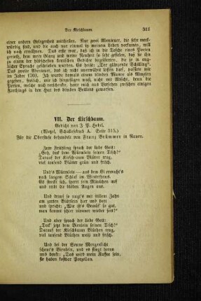 ¬Der¬ Kirschbaum : Gedicht ; (Wetzel's Schullesebuch A. Seite 315) ; für die Oberstufe behandelt