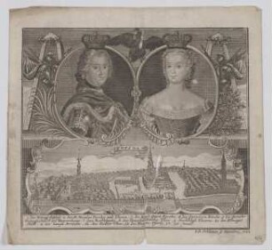 Doppelbildnis des Friedrich II, König von Preußen und seiner Gemahlin Elisabetha Christina