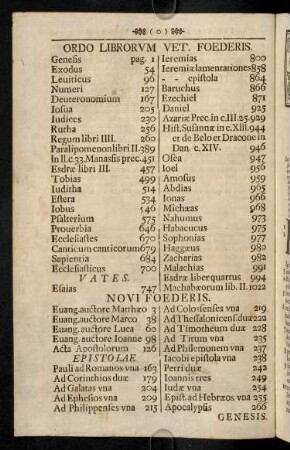 Ordo Librorum Vet. Foederis